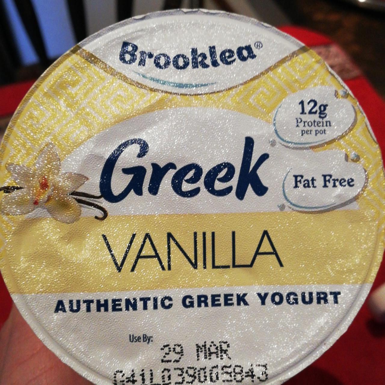 Fotografie - Vanilla Authentic Greek Yogurt Fat Free Brooklea
