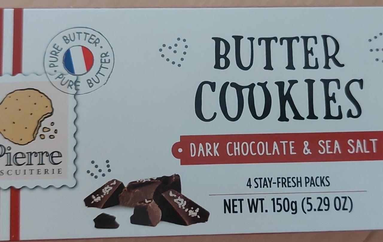 Fotografie - Butter cookies Dark Chocolate & Sea Salt Pierre Biscuiterie