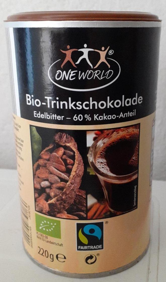 Fotografie - Bio-Trinkschokolade Edelbitter 60 % Kakao-Anteil OneWorld