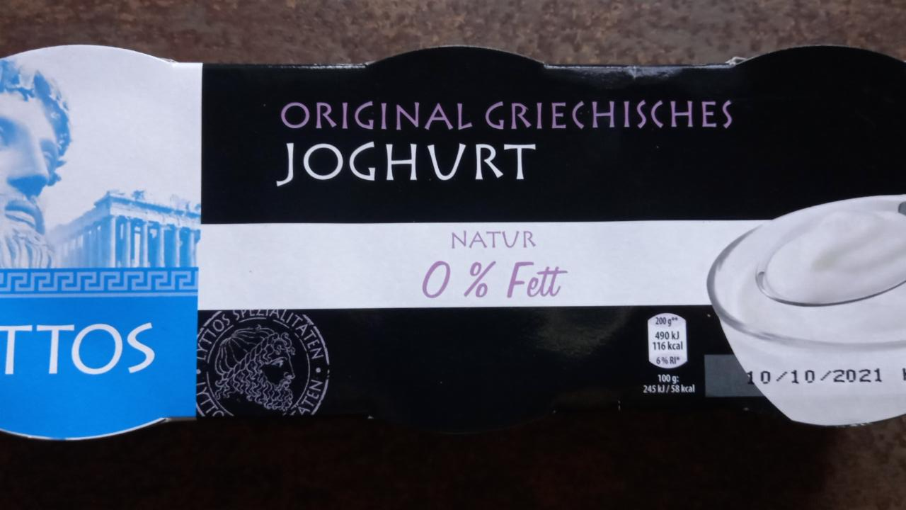 Fotografie - Original Griechisches Joghurt 0% Fett Lyttos