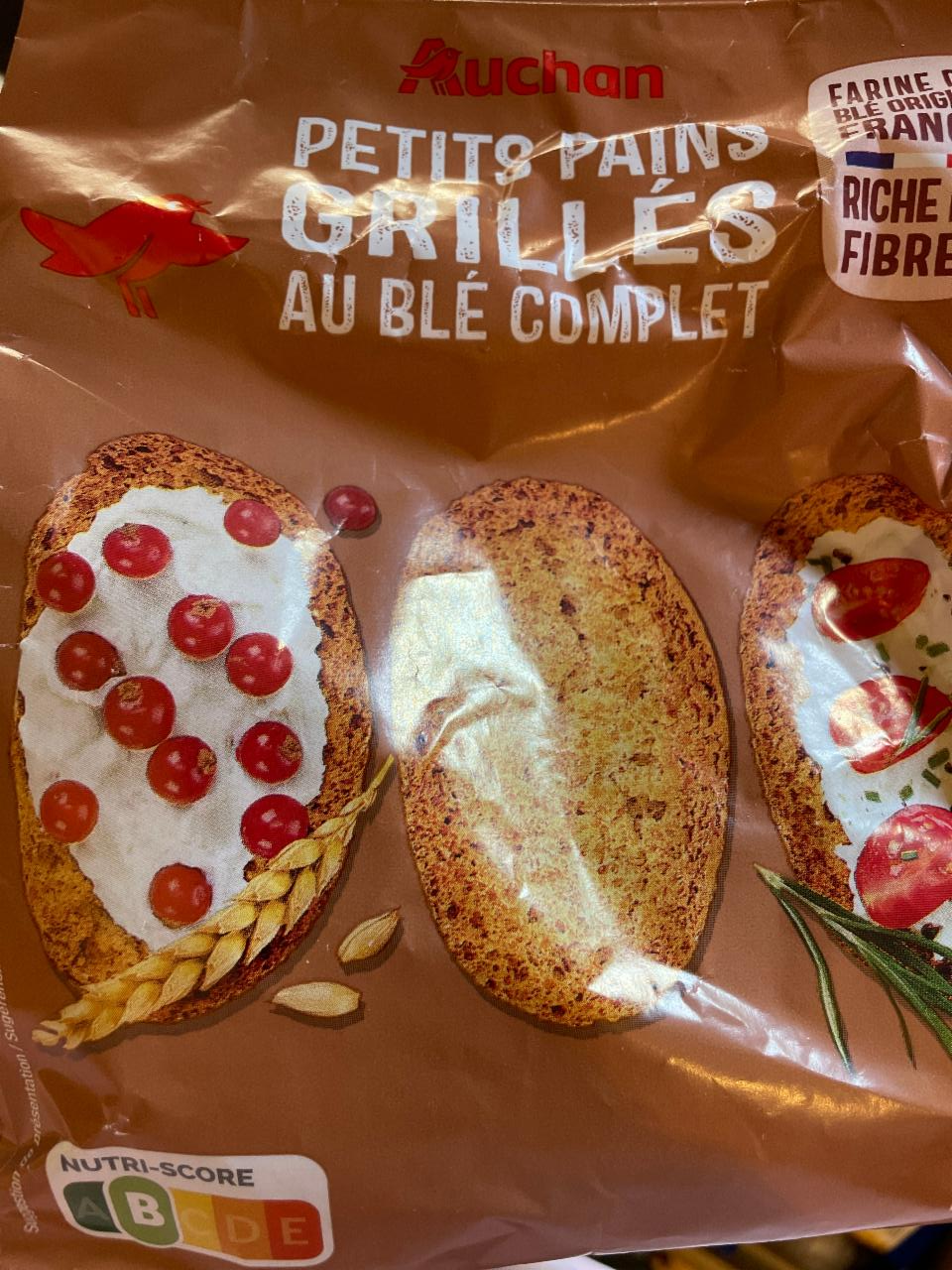 Fotografie - Petits pains grillés au blé complet Auchan
