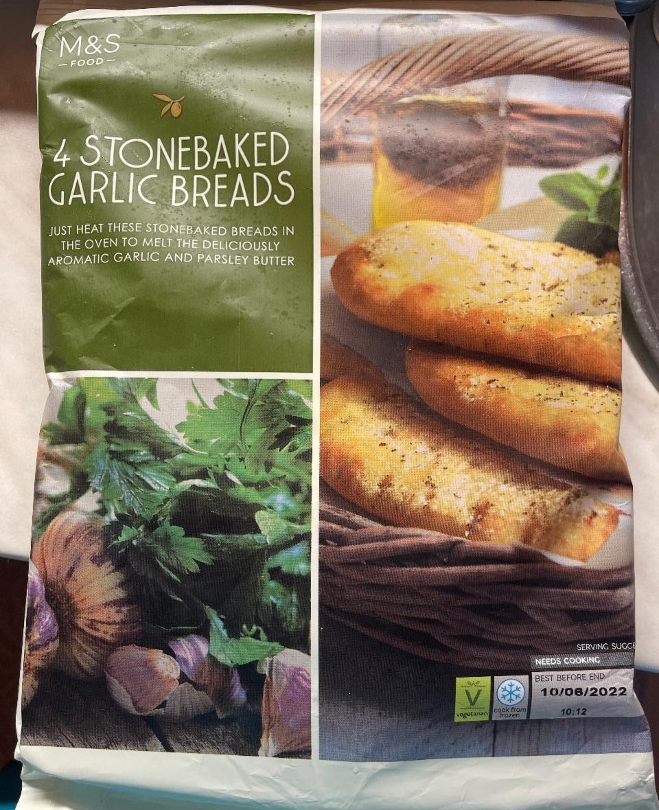 Fotografie - 4 Stonebaked garlic breads M&S Food
