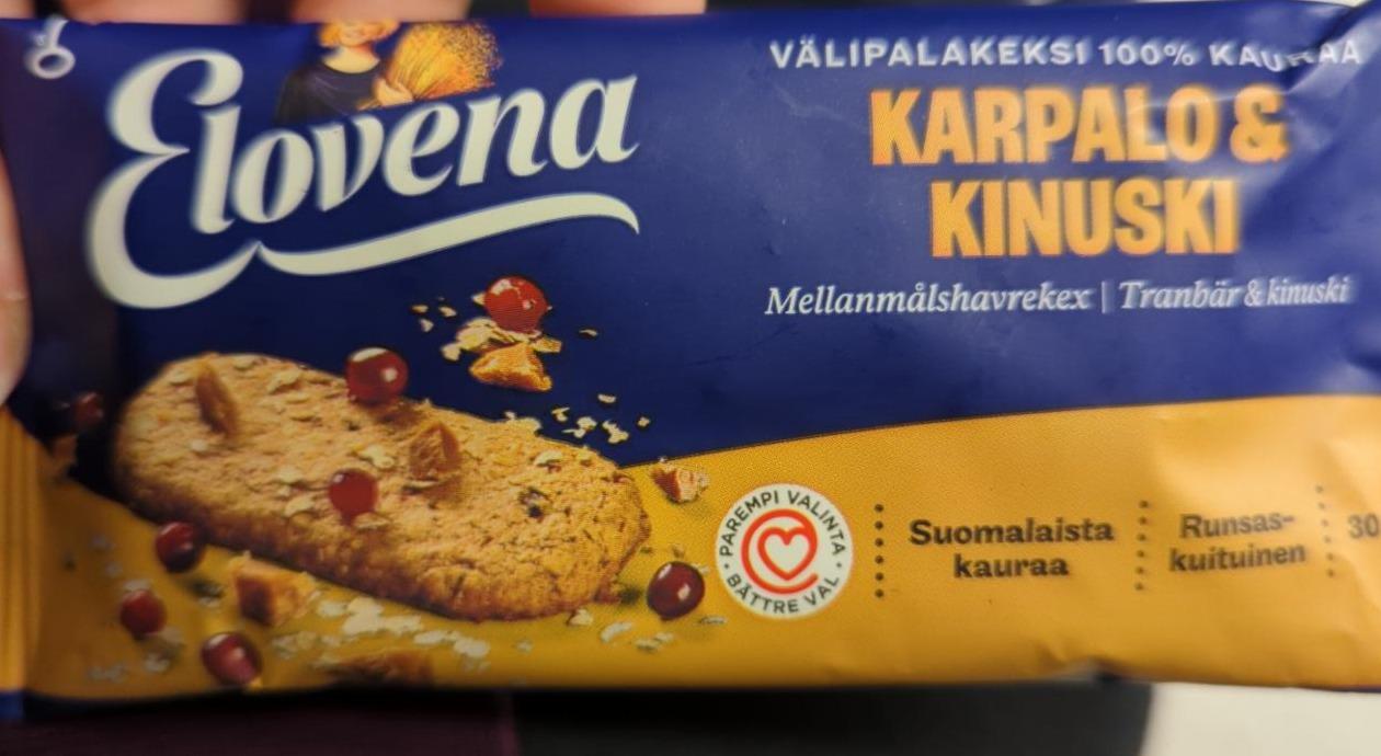 Fotografie - Karpalo & Kinuski välipalakeksi 100% kauraa Elovena