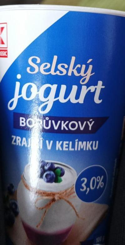 Fotografie - Selský jogurt borůvkový zrající v kelímku K-Classic