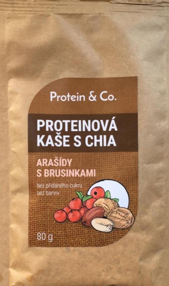 Fotografie - Proteinová kaše s chia, arašídy a brusinkami Protein & Co.
