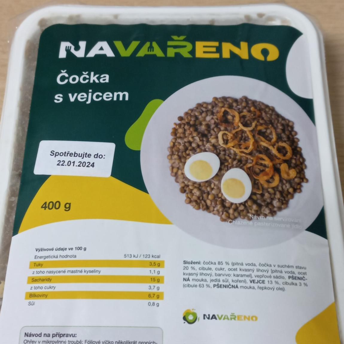 Fotografie - Čočka s vejcem Navařeno