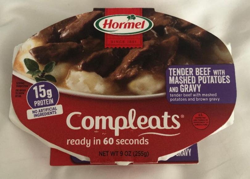 Fotografie - Compleats Tender Beef with Mashed potatoes and gravy Hormel