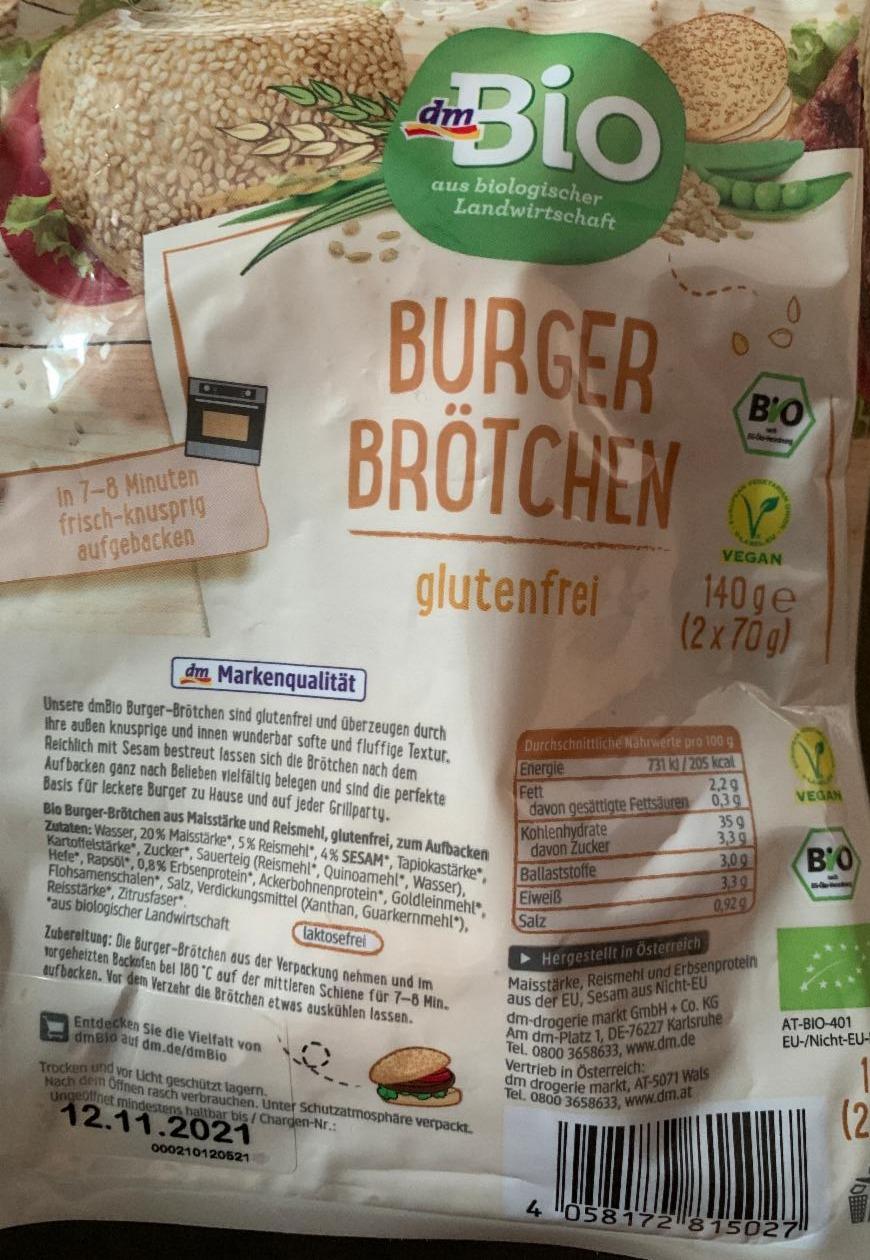 Fotografie - Burger Brötchen glutenfrei dmBio