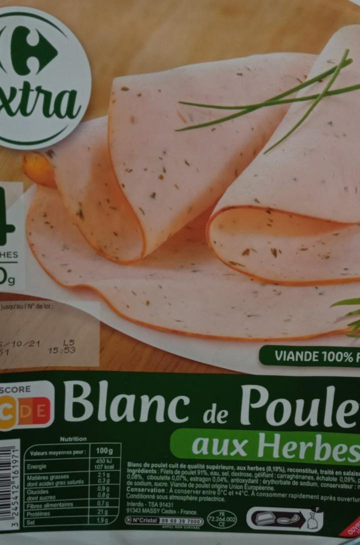 Fotografie - Blanc de poulet aux herbes Carrefour extra