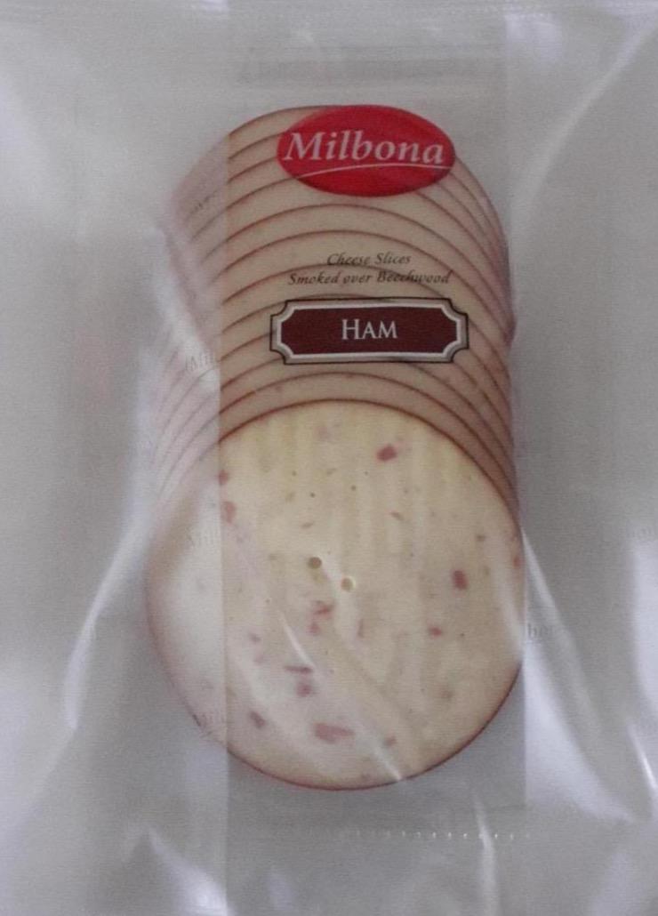 Fotografie - Cheese slices Ham flavour Milbona