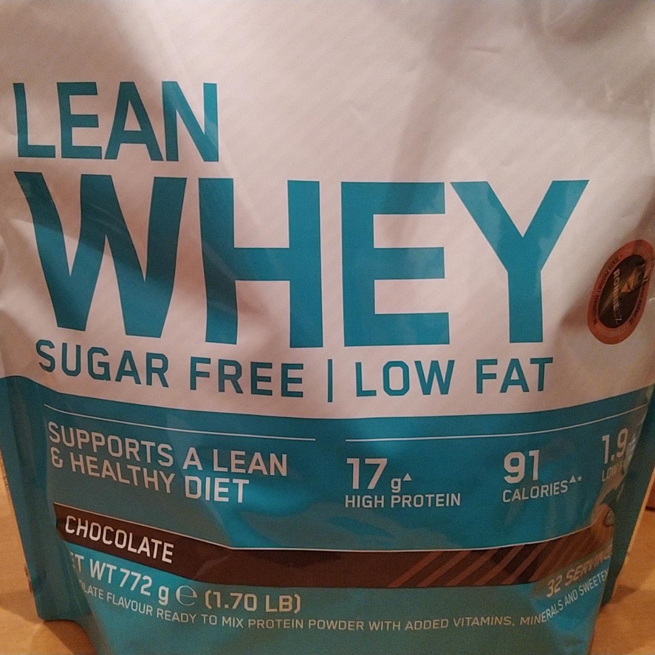 Fotografie - Lean Whey sugar free chocolate Optimum Nutrition