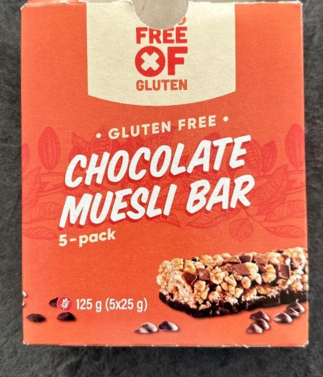 Fotografie - Chocolate Muesli Bar Free of gluten