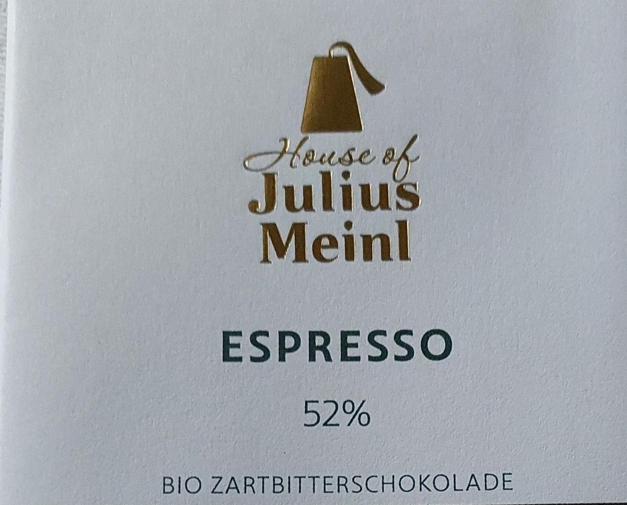 Fotografie - Espresso 52% Zartbitterschokolade Julius Meinl