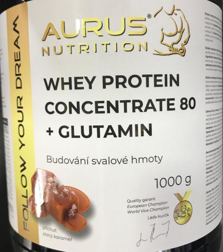 Fotografie - Whey protein concentrate 80 + Glutamin slaný karamel Aurus Nutrition