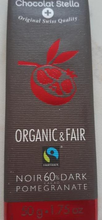 Fotografie - Organic & Fair Noir 60% pomegranate Chocolat Stella
