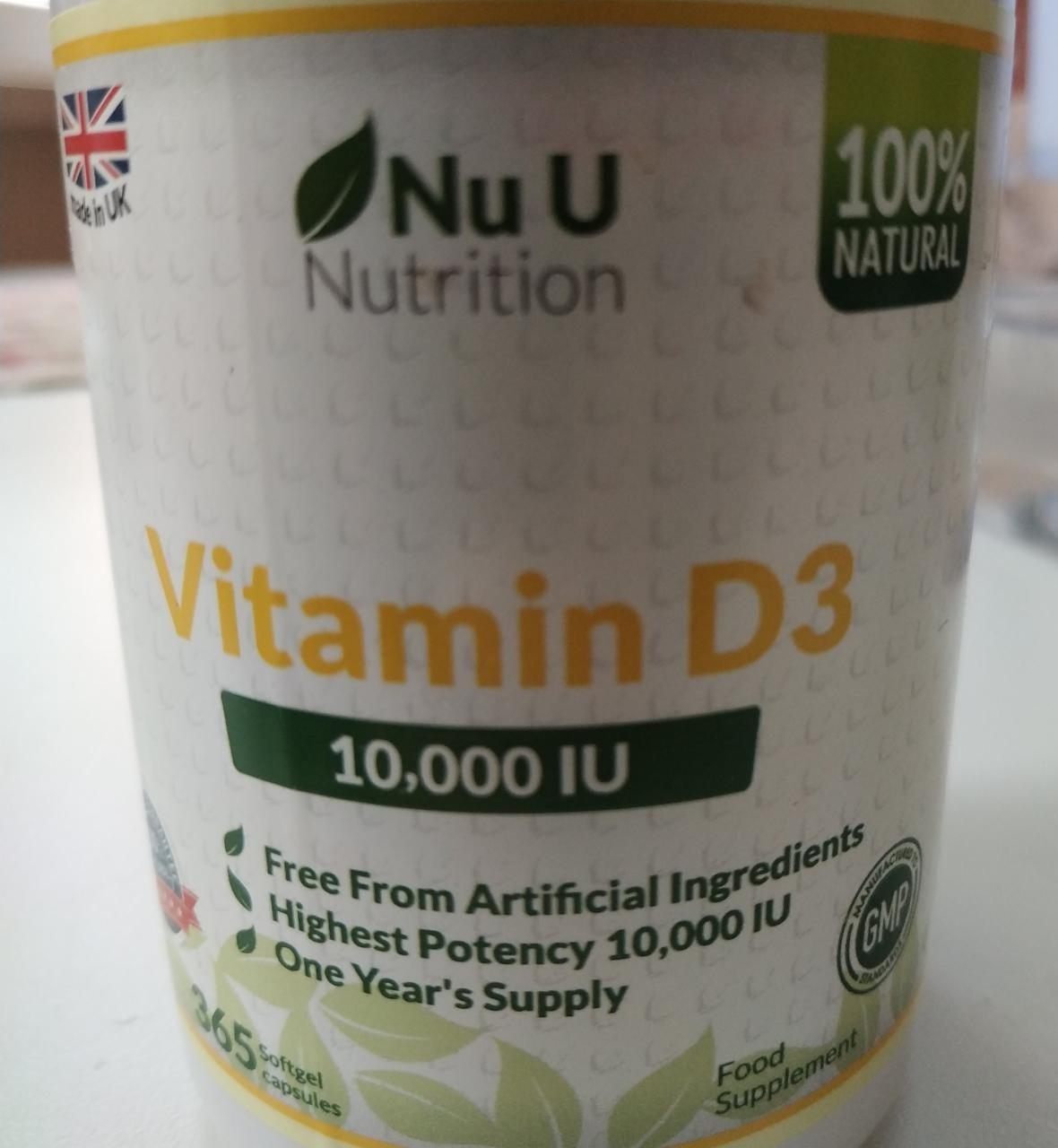 Fotografie - Vitamin D3 10,000 IU Nu U Nutrition