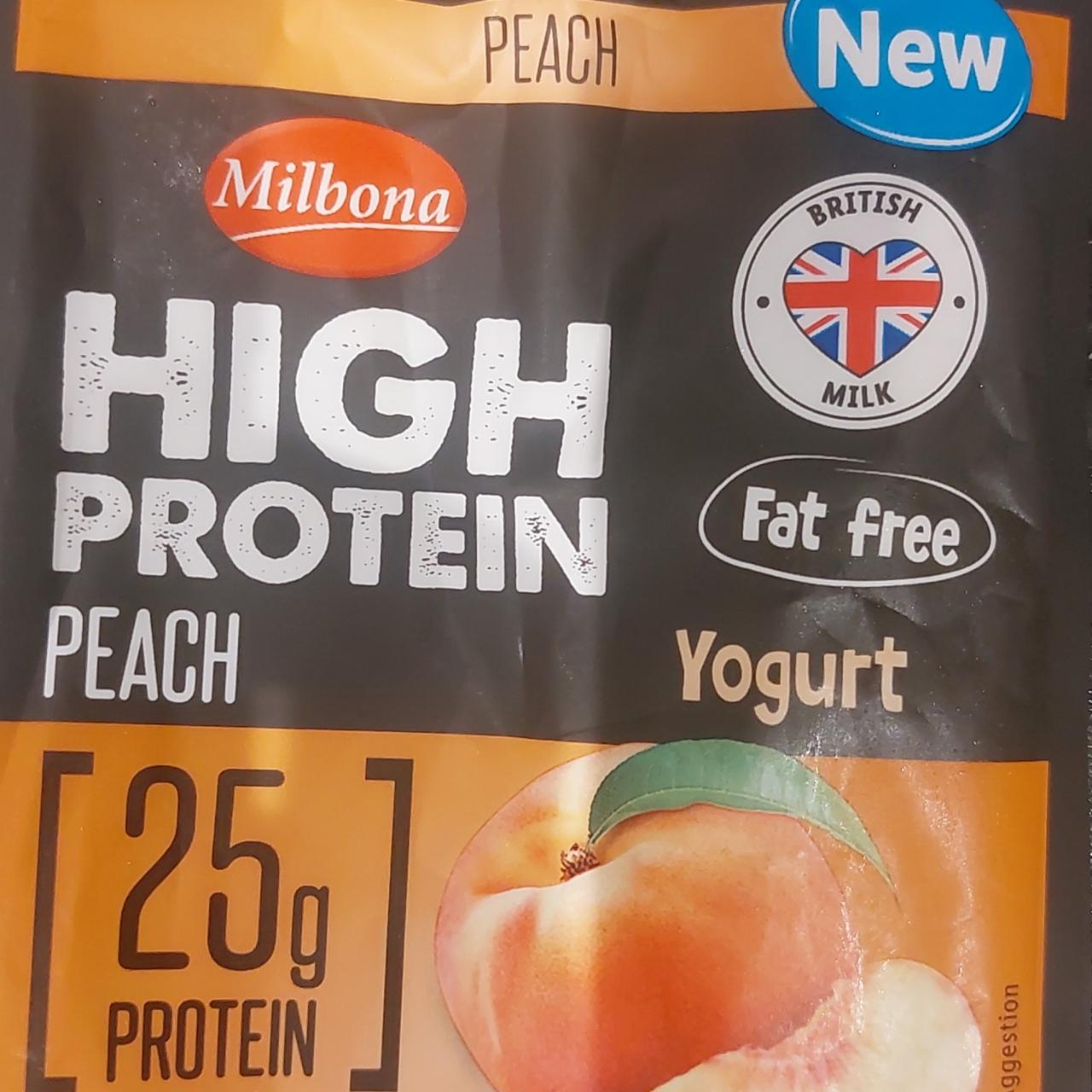 Fotografie - High Protein Fat Free Yogurt Peach Milbona