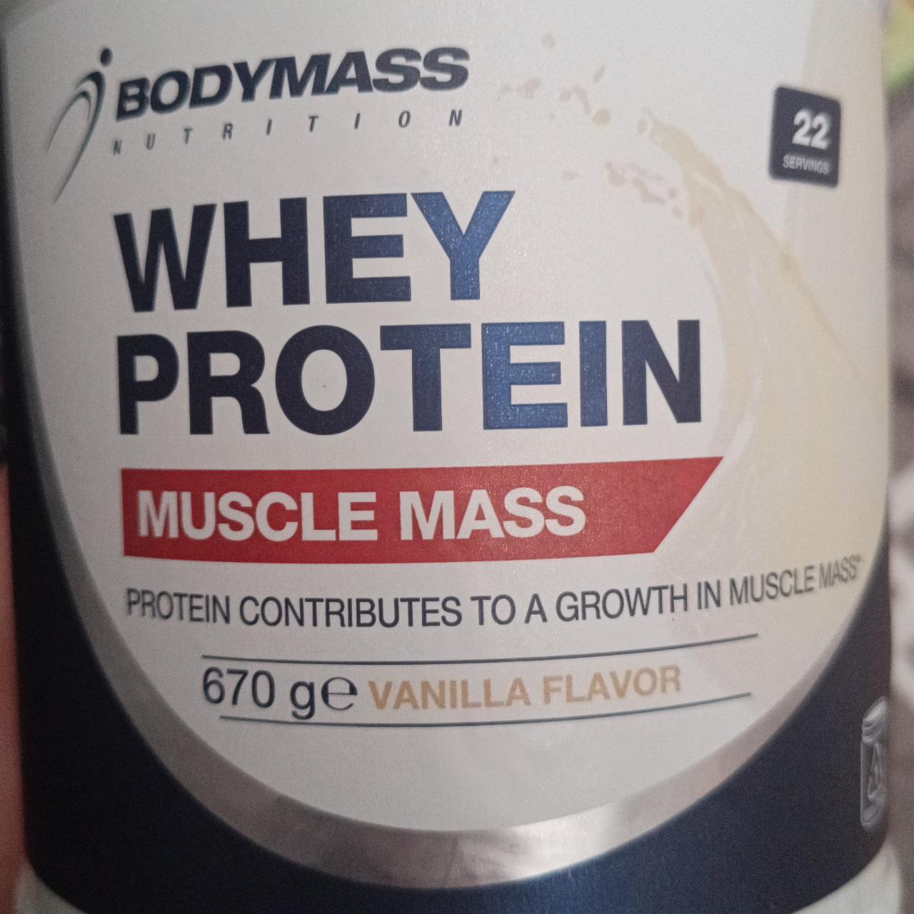 Fotografie - Whey Protein Muscle Mass Vanilla Flavor Bodymass Nutrition