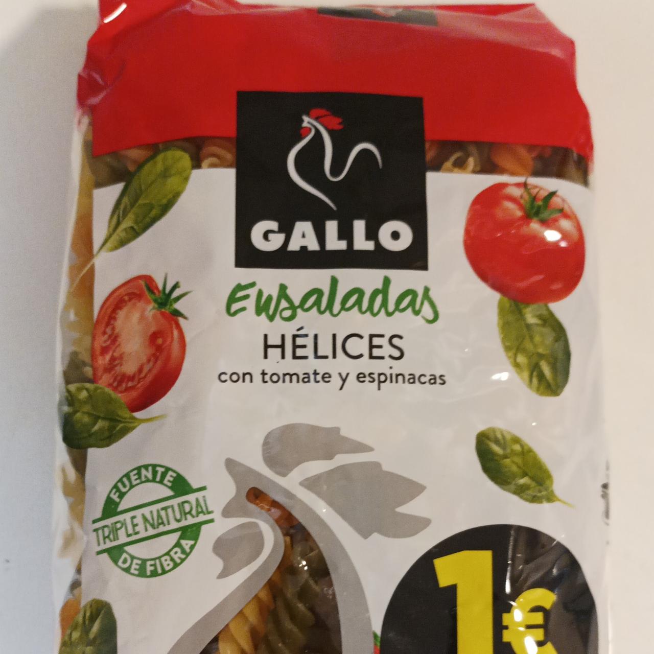 Fotografie - Ensalada Hélices con tomate y espinacas Gallo