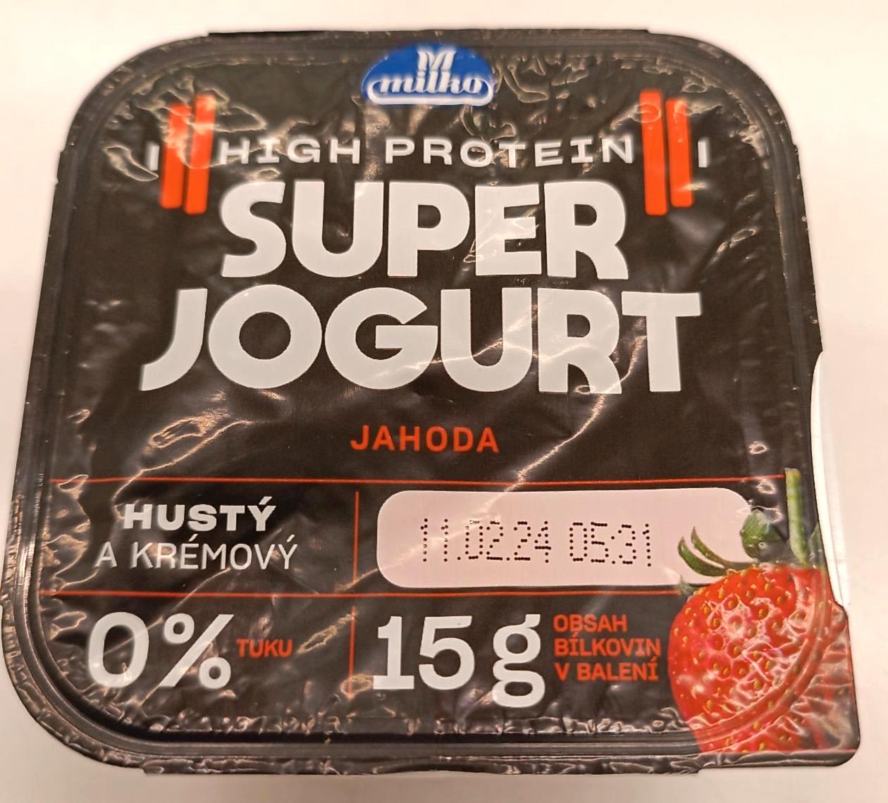 Fotografie - High protein Super Jogurt jahoda Milko