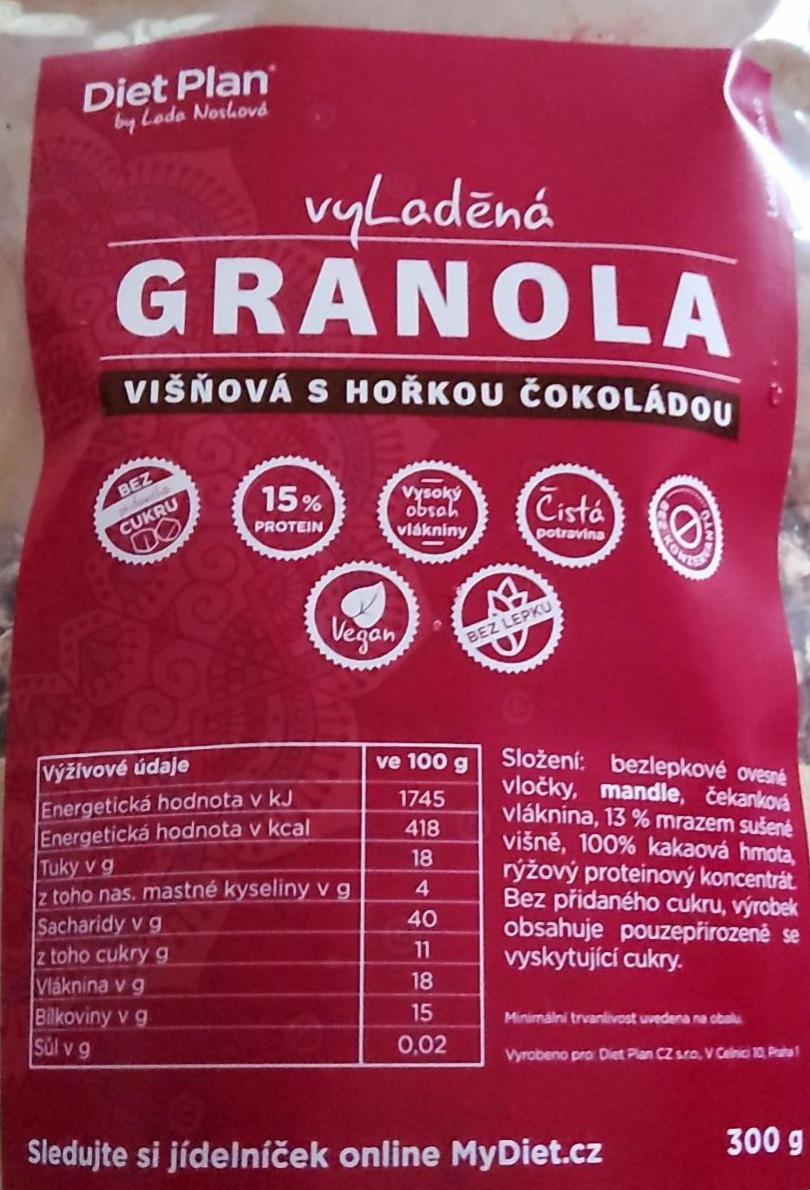 Fotografie - VyLaděná Granola Višňová s hořkou čokoládou Diet Plan