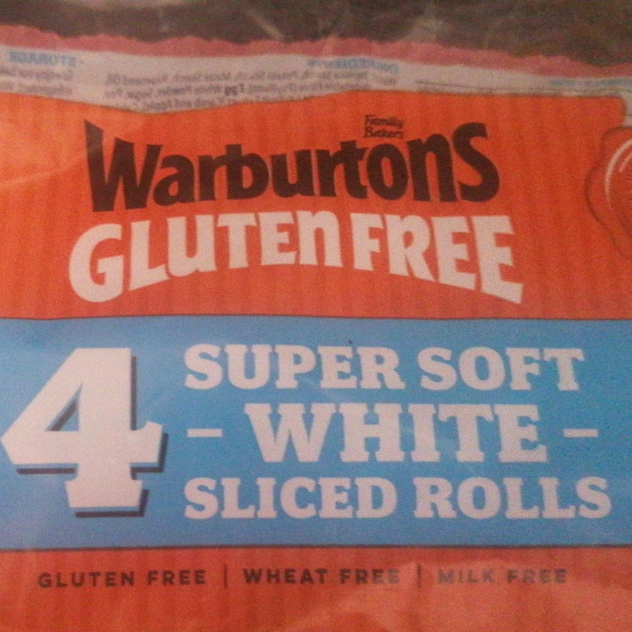Fotografie - Gluten free 4 super soft white sliced rolls Warburtons