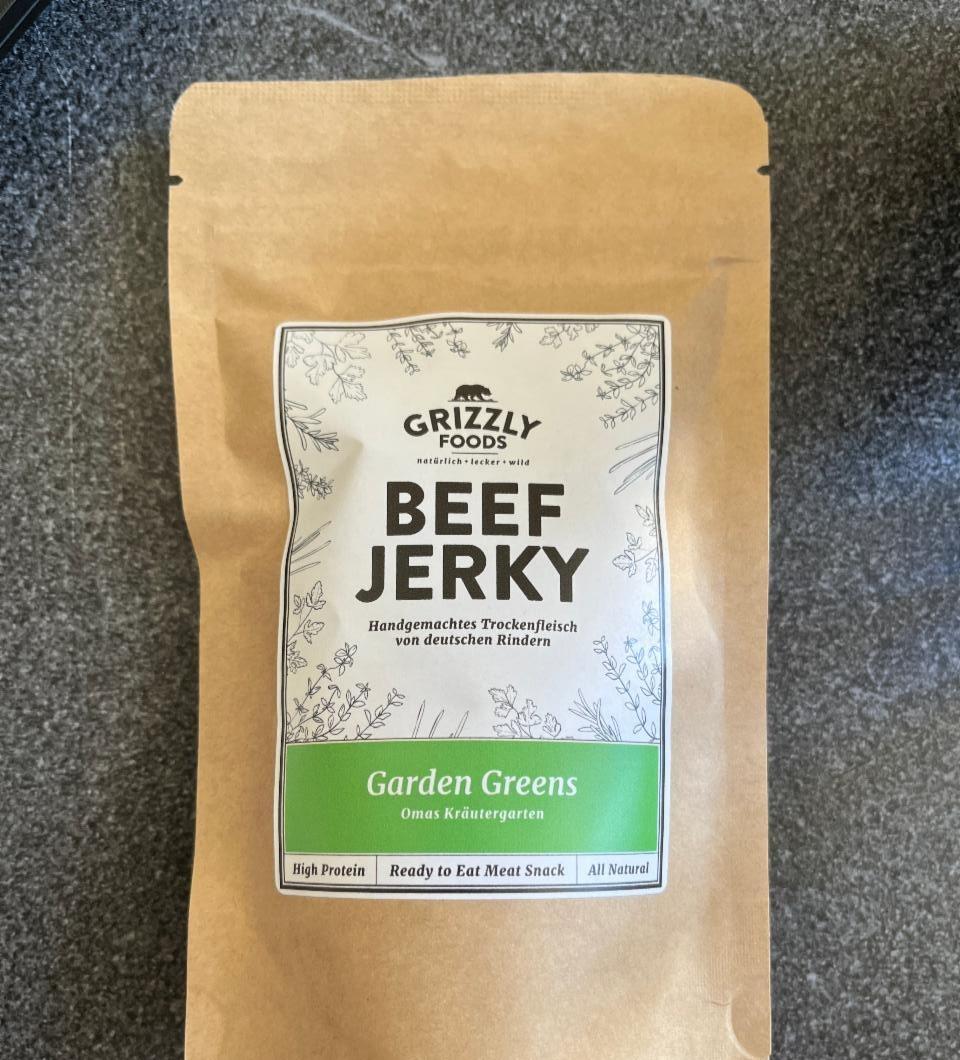Fotografie - Beef Jerky Garden Greens Grizzly Foods