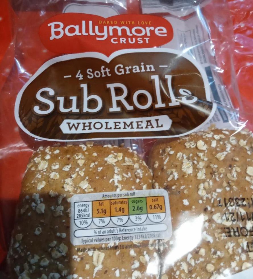 Fotografie - 4 Wholemeal Soft Grain Sub Rolls Ballymore Crust