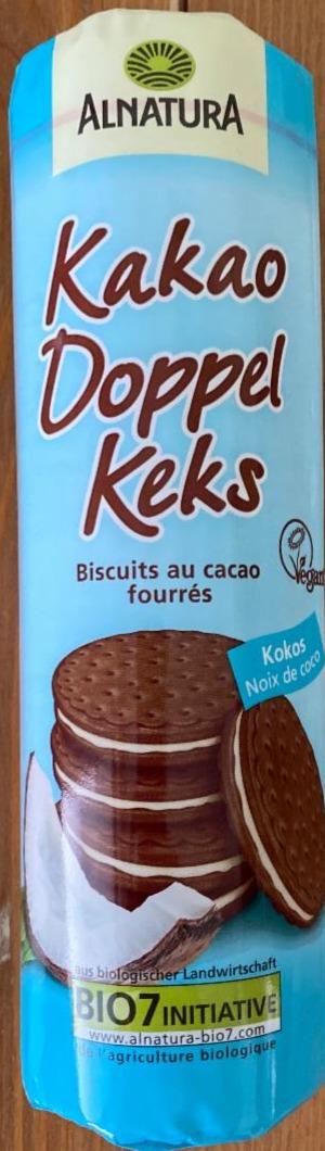 Fotografie - Bio Kakaové sušenky s krémovou kokosovou náplní Alnatura
