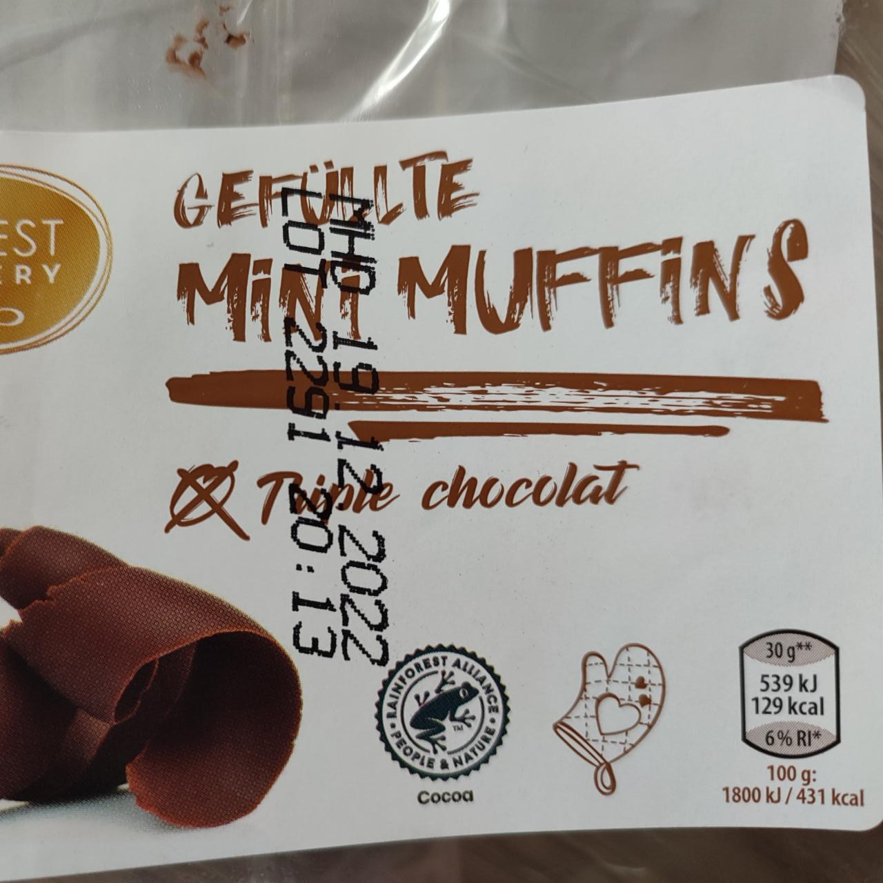 Fotografie - Gefüllte Mini-Muffins tripple Chocolate Hofer