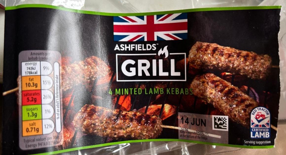 Fotografie - Ashfields grill 4 minted lamb kebabs