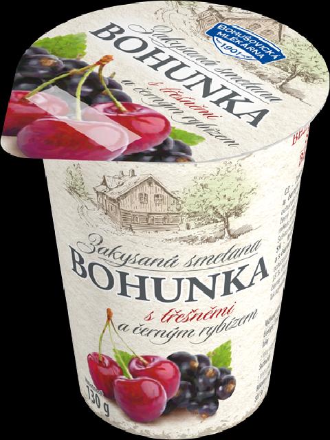 Fotografie - Bohunka smetanový dezert s třešněmi a černým rybízem Bohušovická mlékárna