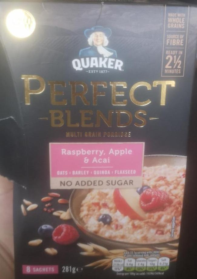 Fotografie - Perfect Blends Multi Grain Porridge Raspberry, Apple & Acai Quaker