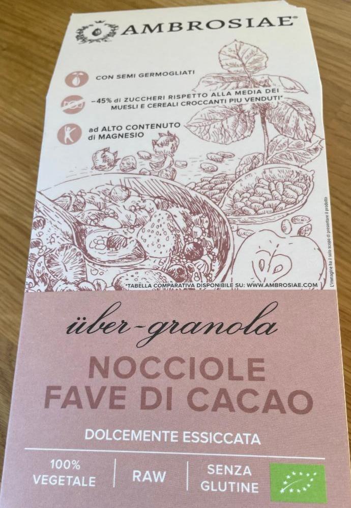 Fotografie - ambrosiae uber granola nocciole fave di cacao