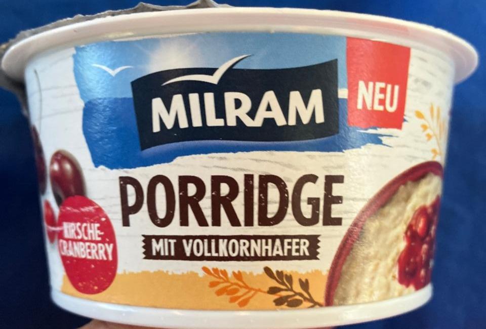Fotografie - Porridge mit Vollkornhafer kirsche-cranberry Milram