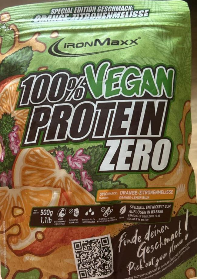 Fotografie - 100% vegan protein zero Orange Zitronenmelisse IronMaxx