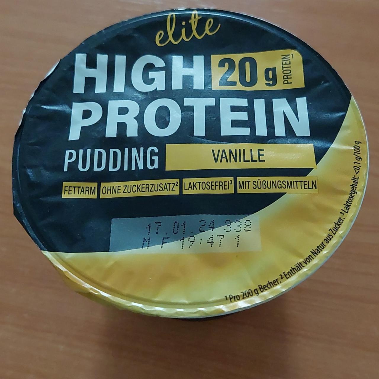 Fotografie - High protein pudding vanille Elite