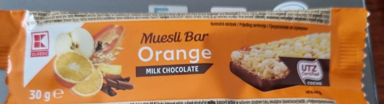 Fotografie - Muesli Bar Orange Milk Chocolate K-Classic