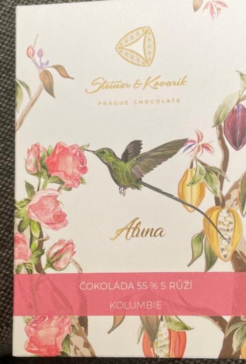 Fotografie - čokoláda 55% s růží Kolumbie Steiner&Kovarik