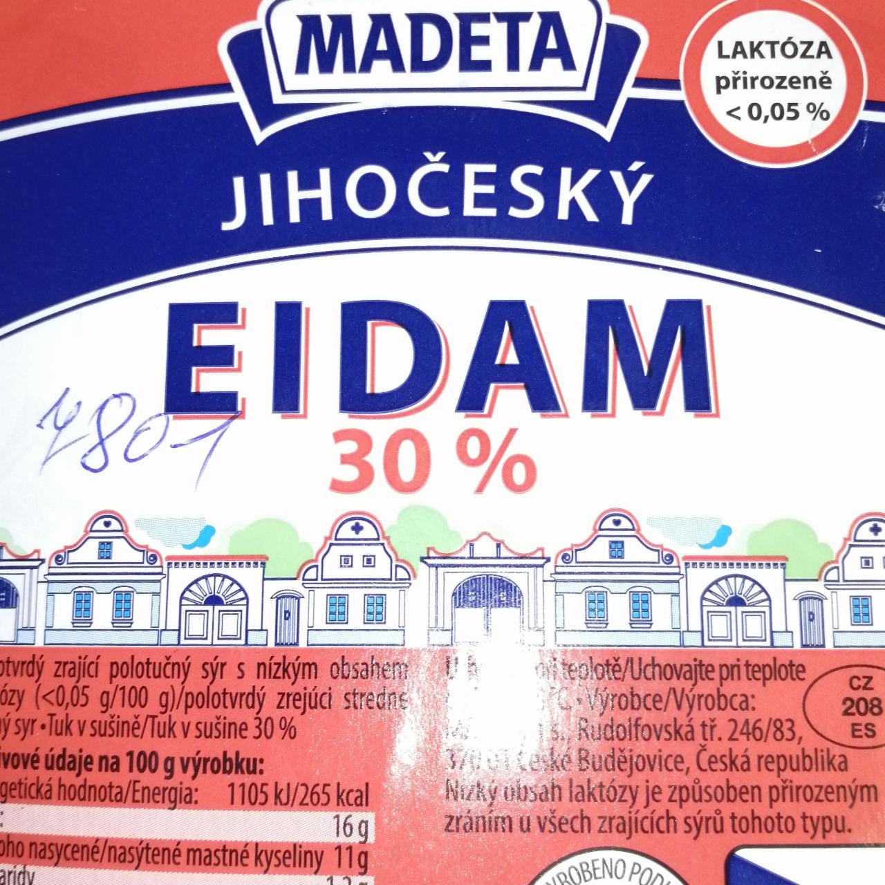 Fotografie - Jihočeský Eidam 30% bloček Madeta