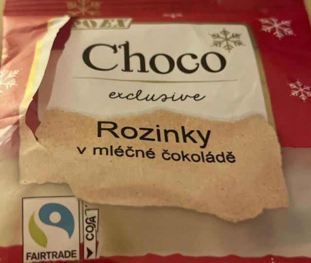 Fotografie - Choco exclusive Rozinky v mléčné čokoládě Poex