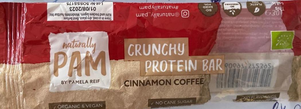 Fotografie - Crunchy Protein bar Cinnamon coffee Naturally Pam