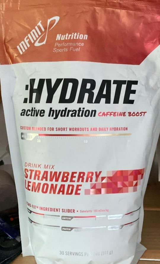 Fotografie - Hydrate Active hydration drink mix Strawberry Lemonade Infinit nutrition