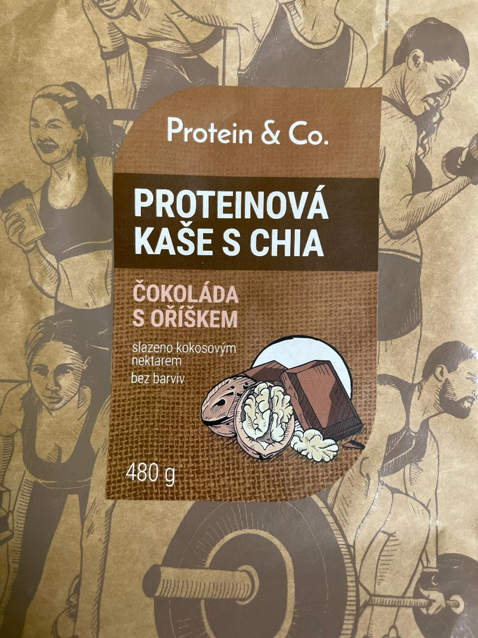 Fotografie - Protein&Co Proteinová kaše s chia semínky čoko-ořech