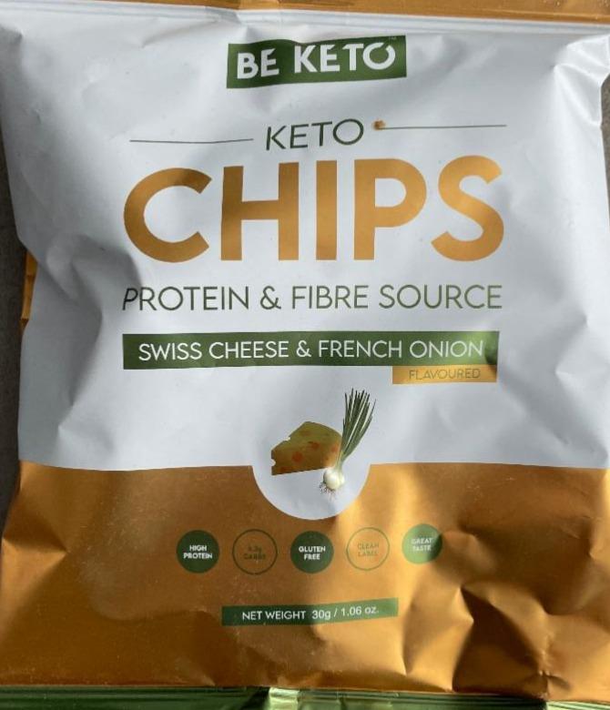 Fotografie - Keto chips protein & fibre source Swiss cheese & French onion Be keto
