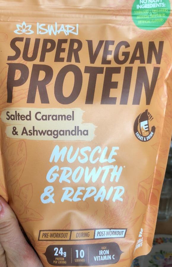 Fotografie - Super Vegan Protein Salted caramel & Ashwagandha Iswari