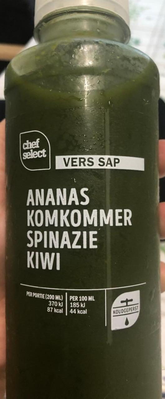 Fotografie - Vers Sap Ananas Komkommer Spinazie Kiwi Chef Select