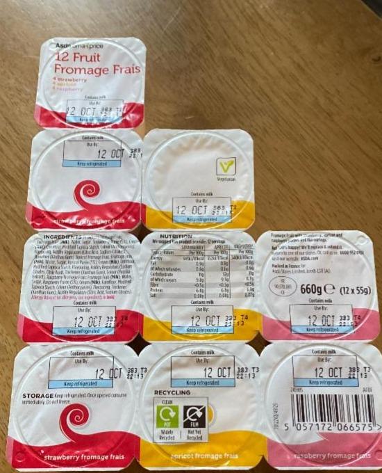 Fotografie - Asda Smart price 12 fruit fromage frais 