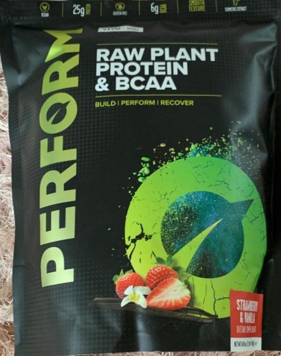 Fotografie - Perform Raw Plant Protein & BCAA Strawberry & Vanilla Vivo Sport