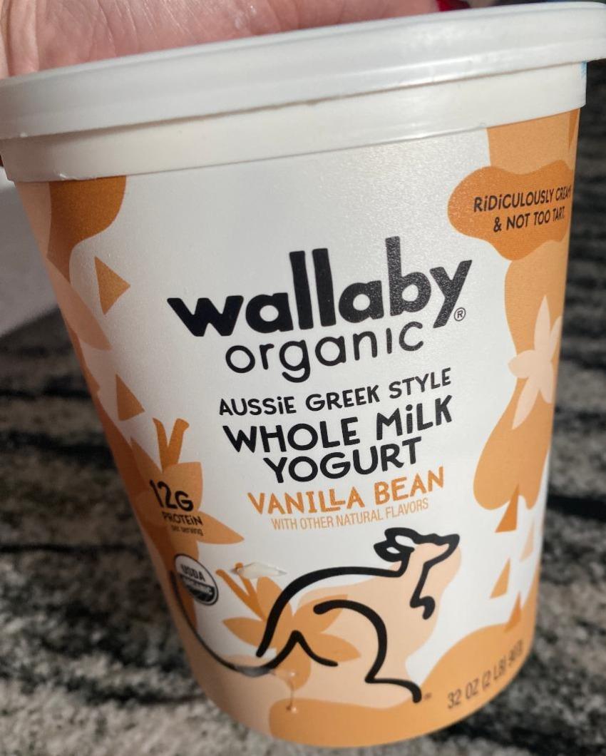 Fotografie - Whole Milk Yogurt Vanilla Bean Wallaby organic